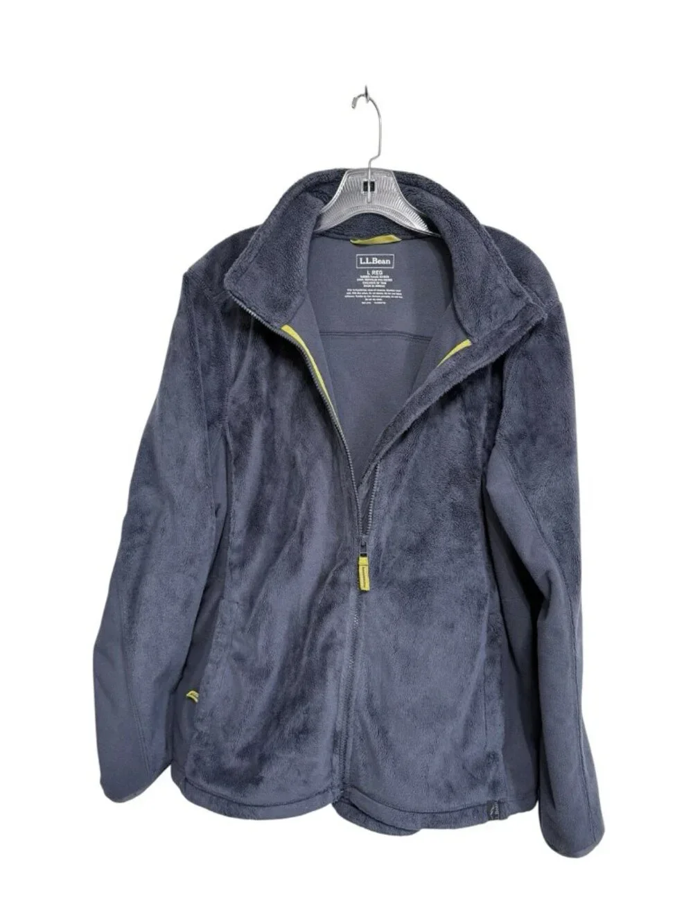 L.L. Bean Women's Full Zip Fleece Blue Sherpa Fleece Jacket Size Large Reg
